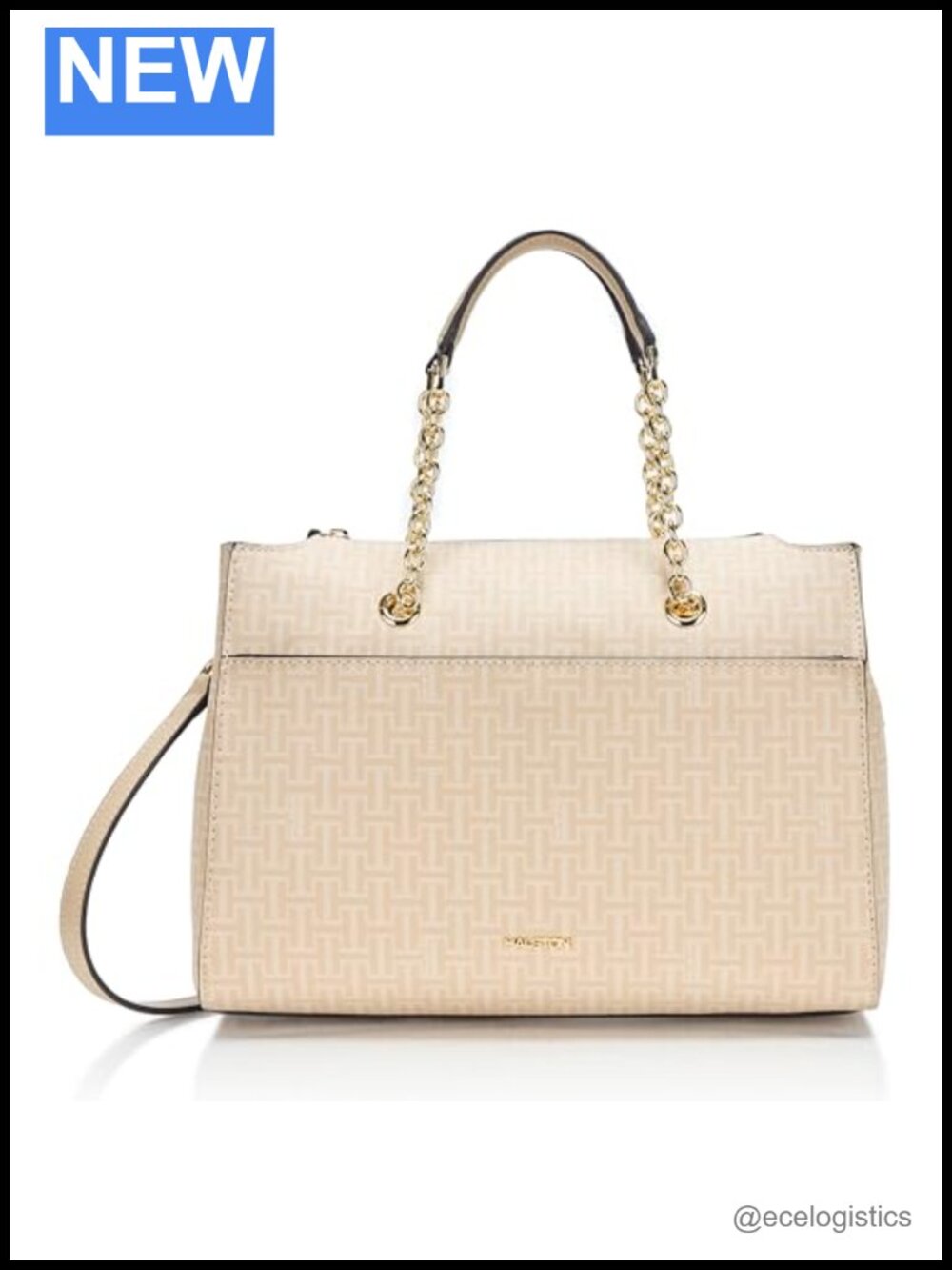 Halston Women's Janis Top-Zip Satchel with Adjustable Strap, PVC Leather